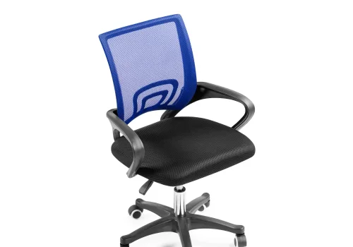Компьютерное кресло Turin black / dark blue 15435 Woodville, чёрный синий/ткань, ножки/пластик/чёрный, размеры - *900***600* фото 6
