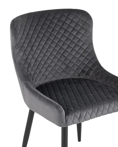 Стул Ститч NEW, велюр серый УТ000031295 Stool Group, серый/велюр, ножки/металл/чёрный, размеры - ****530*635 фото 3