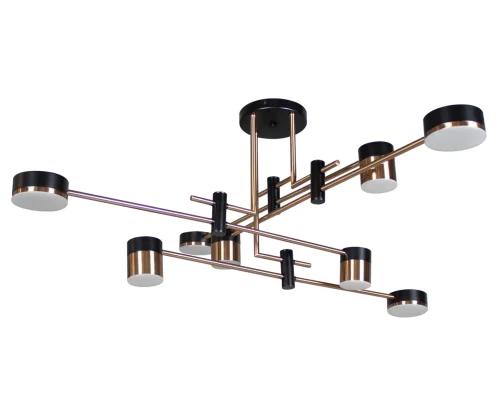 Люстра потолочная LED Милли 07653-8 Kink Light чёрная на 8 ламп, основание чёрное в стиле хай-тек современный 