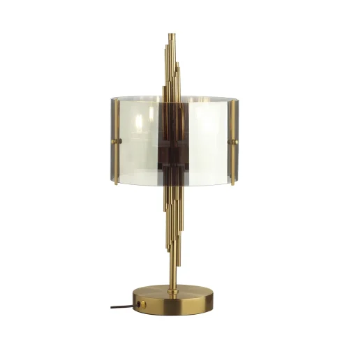 Настольная лампа Margaret 4895/2T Odeon Light чёрная серая 2 лампы, основание бронзовое металл в стиле арт-деко  фото 3