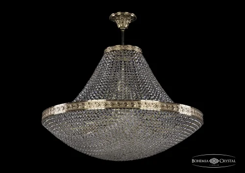 Люстра потолочная хрустальная 19321/H1/80IV G Bohemia Ivele Crystal прозрачная на 22 лампы, основание золотое в стиле классический sp