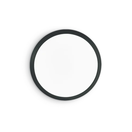 Светильник потолочный LED GEMMA PL D40 NERO Ideal Lux белый 1 лампа, основание чёрное в стиле модерн 