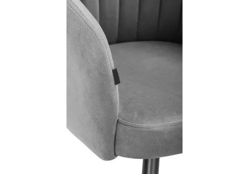 Деревянный стул Моншау черный / velutto 32 462135 Woodville, серый/велюр, ножки/металл/чёрный, размеры - ****600*530 фото 9