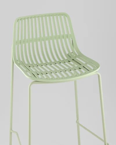 Стул барный Louran с подушкой, зелёный УТ000040191 Stool Group, зелёный/экокожа, ножки/металл/зелёный, размеры - ***** фото 6