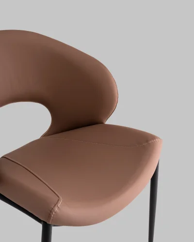 Стул Вивьен экокожа светло-коричневый УТ000040868 Stool Group, коричневый/экокожа, ножки/металл/чёрный, размеры - *780**** фото 7