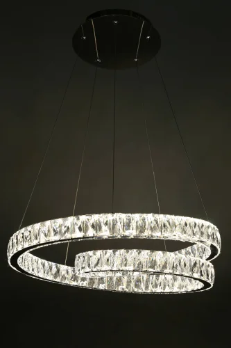 Люстра с пультом Zuari OML-46903-86 Omnilux прозрачная на 1 лампу, основание хром в стиле хай-тек с пультом кольца фото 3