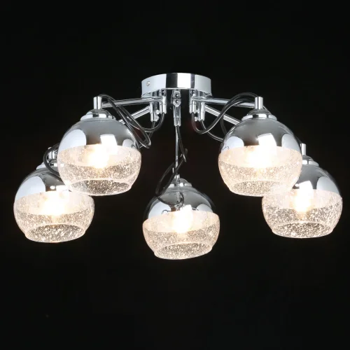 Люстра потолочная Вита 220013705 DeMarkt прозрачная на 5 ламп, основание хром в стиле современный шар фото 2