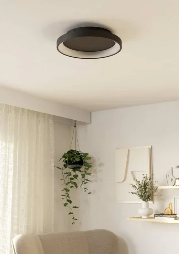 Светильник потолочный LED Loretello 901251 Eglo чёрный на 1 лампу, основание чёрное в стиле современный круглый фото 5 Светильник потолочный LED Loretello 901251 Eglo чёрный на 1 лампу, основание чёрное в стиле современный круглый фото 5