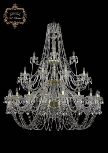 Люстра подвесная хрустальная 11.11.20+10+5.530.3d.Gd.Sp Bohemia Art Classic прозрачная на 35 ламп, основание золотое в стиле классический 