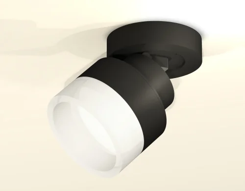 Светильник накладной XM8102020 Ambrella light белый 1 лампа, основание чёрное в стиле хай-тек круглый фото 3