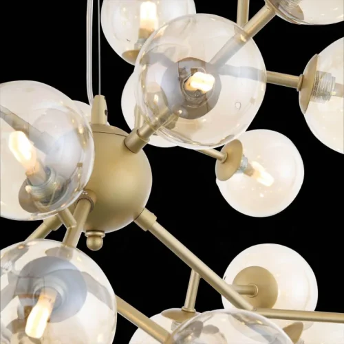 Люстра подвесная Pallеre SL438.203.24 ST-Luce янтарная на 24 лампы, основание золотое в стиле лофт современный фото 3