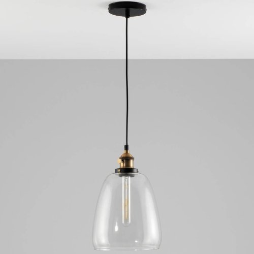 Светильник подвесной Suvo V1660-1P Moderli прозрачный 1 лампа, основание чёрное в стиле лофт  фото 2