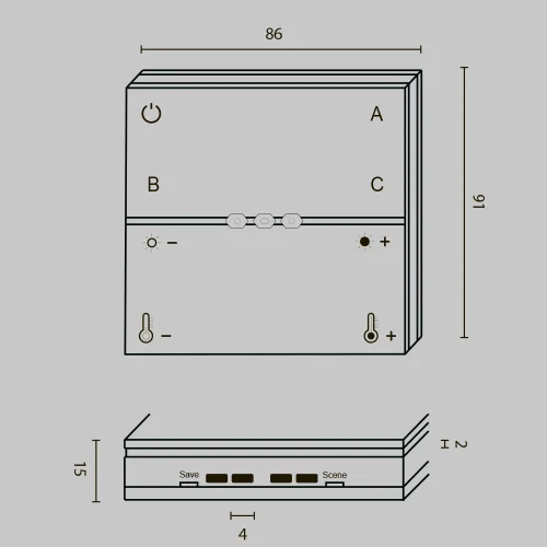 Беспроводная панель управления освещением Smart home DRC034-8-B Maytoni на 1 , основание чёрное в стиле фото 3