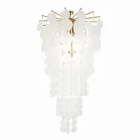 Люстра подвесная Vittoria SL1231.303.12 ST-Luce белая на 12 ламп, основание латунь в стиле современный каскад