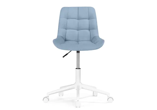 Компьютерное кресло Честер голубой (velutto 47 ) / белый 533176 Woodville, голубой/велюр, ножки/пластик/белый, размеры - *920***500*600 фото 3