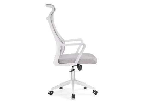 Компьютерное кресло Rino light gray / white 15632 Woodville, серый/сетка, ножки/пластик/белый, размеры - *1260***660*700 фото 4