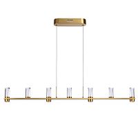 Светильник подвесной LED Defance 7144/45L Odeon Light прозрачный на 7 ламп, основание бронзовое в стиле классический современный линейный