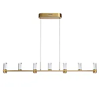 Светильник подвесной Defance 7144/45L Odeon Light прозрачный на 7 ламп, основание бронзовое в стиле классический современный линейный