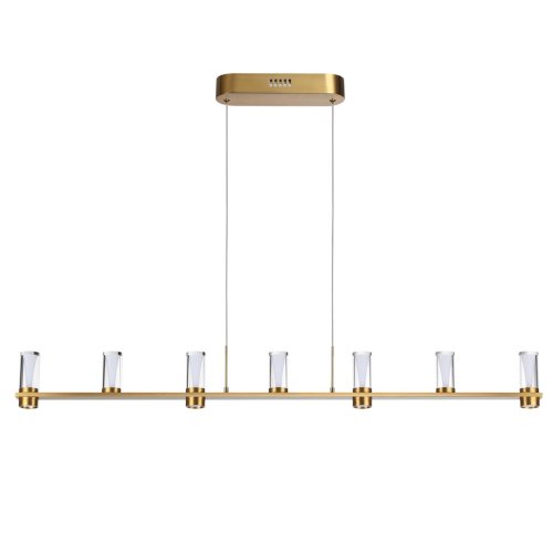 Светильник подвесной LED Defance 7144/45L Odeon Light прозрачный на 7 ламп, основание бронзовое в стиле классический современный линейный