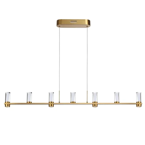 Светильник подвесной Defance 7144/45L Odeon Light прозрачный на 7 ламп, основание бронзовое в стиле классический современный линейный Светильник подвесной Defance 7144/45L Odeon Light прозрачный на 7 ламп, основание бронзовое в стиле классический современный линейный