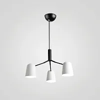 Люстра подвесная SKYM D60 203497-26 ImperiumLoft белая на 3 лампы, основание чёрное в стиле современный 