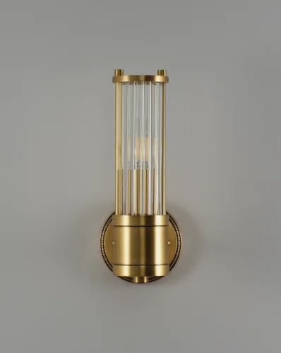 Бра Brass V11020-1W Moderli прозрачный на 1 лампу, основание золотое латунь в стиле современный американский фото 3