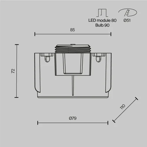 Светильник точечный Intro 2.0 DL137-GU10-W Maytoni белый на 1 лампу, основание белое в стиле современный круглый фото 12