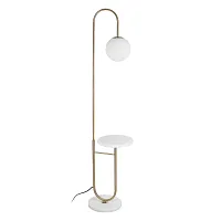 Торшер со столиком Sonni 10145 Gold LOFT IT со столиком белый 1 лампа, основание золотое в стиле современный
