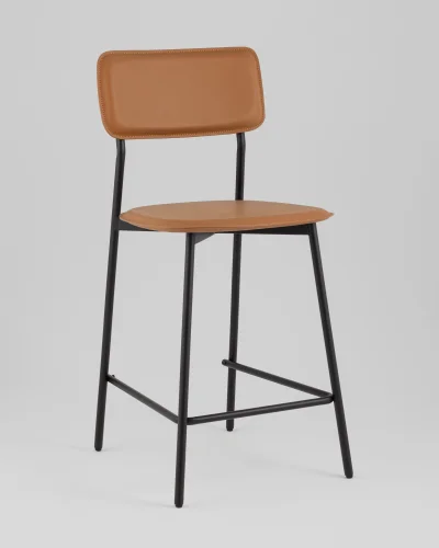 Стул барный Mikkie, коричневый УТ000039225 Stool Group, коричневый/экокожа, ножки/металл/чёрный, размеры - *****