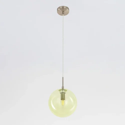 Светильник подвесной Томми CL102626 Citilux зелёный 1 лампа, основание матовое хром в стиле современный шар фото 5