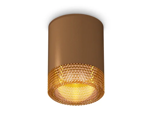 Светильник накладной Techno spot XS6304020 Ambrella light коричневый 1 лампа, основание коричневое в стиле модерн круглый