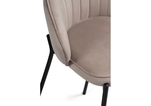 Полубарный стул Нейл латте / черный 528461 Woodville, бежевый/велюр, ножки/металл/чёрный, размеры - ****580*450 фото 6