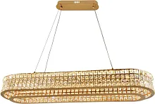 Люстра подвесная LED с пультом Karnelli 4024/03/12PL Stilfort прозрачная на 1 лампу, основание золотое в стиле современный овал с пультом