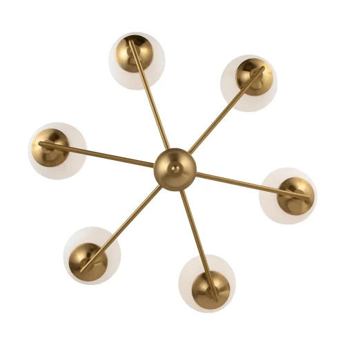 Люстра потолочная Bolas FR5185PL-06BS Freya белая на 6 ламп, основание латунь в стиле современный шар фото 6