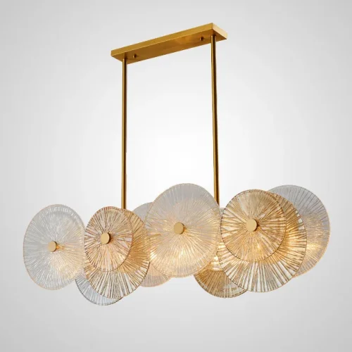 Светильник потолочный AGAPI LONG 203459-23 ImperiumLoft прозрачный на 8 ламп, основание латунь в стиле современный Светильник потолочный AGAPI LONG 203459-23 ImperiumLoft прозрачный на 8 ламп, основание латунь в стиле современный