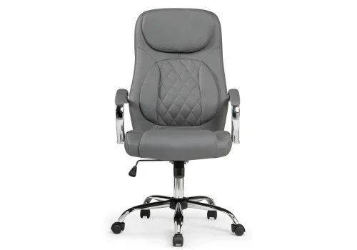 Компьютерное кресло Tron grey 15516 Woodville, серый/искусственная кожа, ножки/металл/хром, размеры - *1210***610*700 фото 2