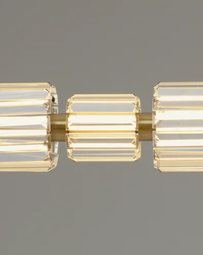 Светильник подвесной LED Prismique V11715-PL Moderli прозрачный на 1 лампу, основание латунь в стиле современный линейный фото 3