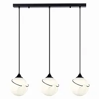 Светильник подвесной Satturo SLE103143-03 Evoluce белый 3 лампы, основание чёрное в стиле лофт кантри шар