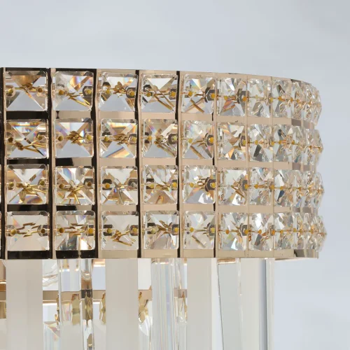 Люстра подвесная Бриз 111014008 DeMarkt прозрачная на 8 ламп, основание золотое в стиле классический  фото 8