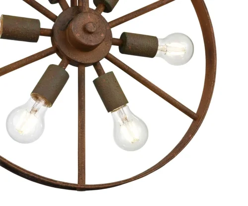 Светильник подвесной лофт Vintage VL6096P61 Vele Luce коричневый 6 ламп, основание коричневое в стиле лофт  фото 2