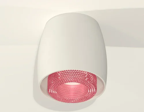 Светильник накладной Techno spot XS1141022 Ambrella light розовый белый 1 лампа, основание белое в стиле модерн хай-тек круглый фото 2