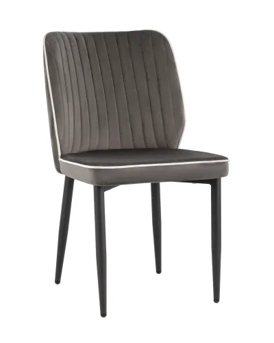 Стул Лоренс NEW, велюр антрацитовый УТ000035606 Stool Group, серый/велюр, ножки/металл/чёрный, размеры - ****490*630