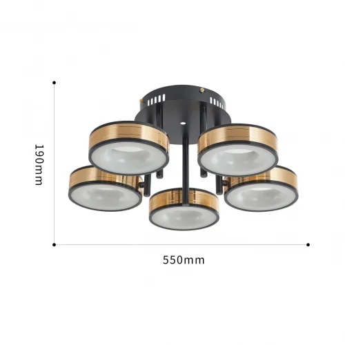 Люстра потолочная LED Ferrara-71040 271040/5R BK/GD Arte Milano белая на 1 лампу, основание чёрное в стиле современный хай-тек фото 14