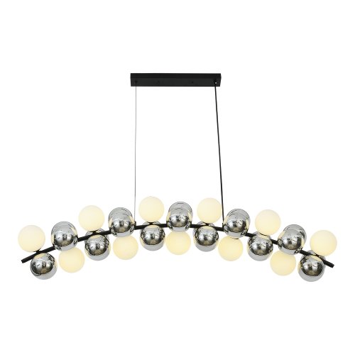 Светильник подвесной Honolulu LSP-6069 Lussole белый на 11 ламп, основание чёрное в стиле современный линейный