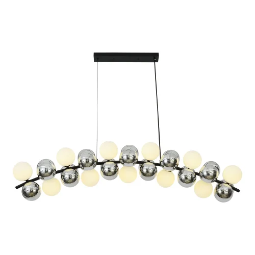 Светильник подвесной Honolulu LSP-6069 Lussole белый на 11 ламп, основание чёрное в стиле современный линейный
