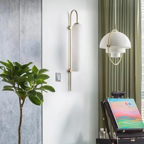 Настенное бра VIAN WALL 141129-26 ImperiumLoft белый на 1 лампу, основание золотое в стиле современный фото 4 Настенное бра VIAN WALL 141129-26 ImperiumLoft белый на 1 лампу, основание золотое в стиле современный фото 4