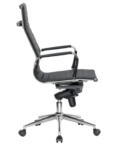 Офисное кресло для руководителей 101F-LMR CLARK, цвет чёрный Dobrin, чёрный/экокожа, ножки/металл/хром, размеры - 1090*1150***680*680 фото 3
