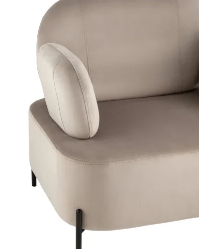 Кресло Кэнди велюр светло-серый УТ000035879 Stool Group, серый/велюр, ножки/металл/чёрный, размеры - ****860*790мм фото 2