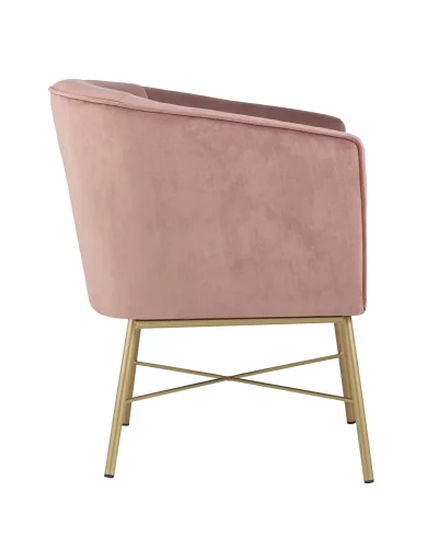 Кресло Шале, велюр розовый УТ000005602 Stool Group, розовый/велюр, ножки/металл/44483, размеры - ****670*620мм фото 3