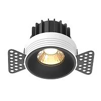 Светильник точечный LED Round DL058-12W2.7K-TRS-B Maytoni чёрный на 1 лампу, основание чёрное в стиле современный хай-тек круглый для затирки